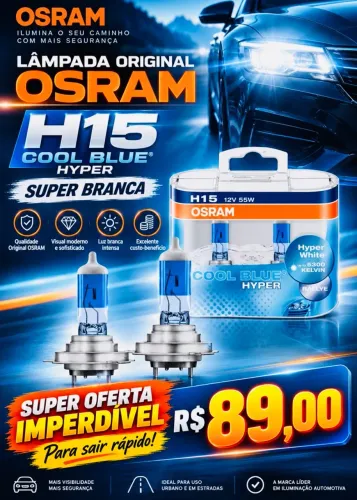 Lâmpada H15 Original Osram Cool Blue Hyper