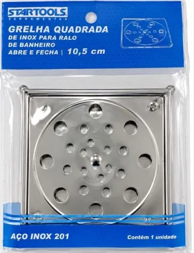 GRELHA DE RALO QUADRADA DE INOX DE 10 POR 10