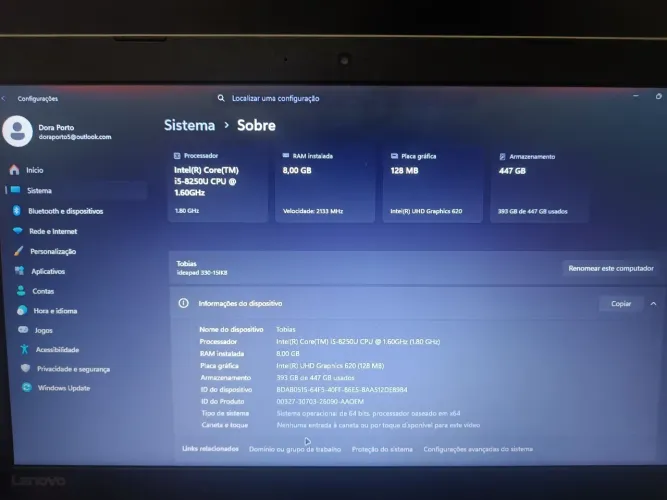 Notebook para estudo Lenovo IdeaPad 330-15IKB
