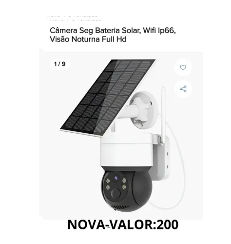 Câmera bateria solar visão noturna