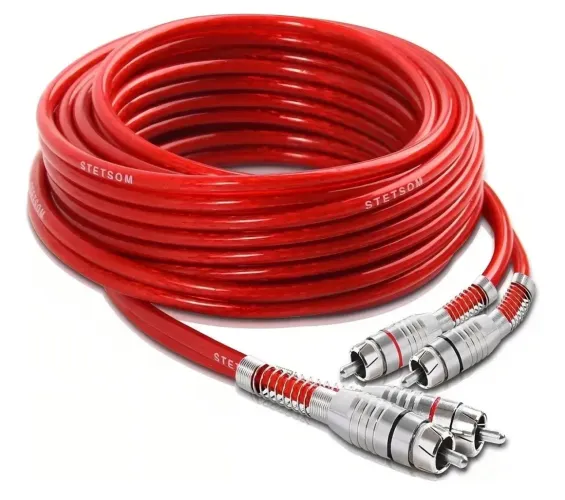 Cabo RCA Stetsom blindado 5m - Uso profissional e automotivo