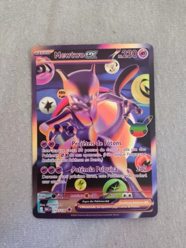 Mewtwo EX (157/128) - Carta Pokémon nova ultra rara coleção de 30 anos
