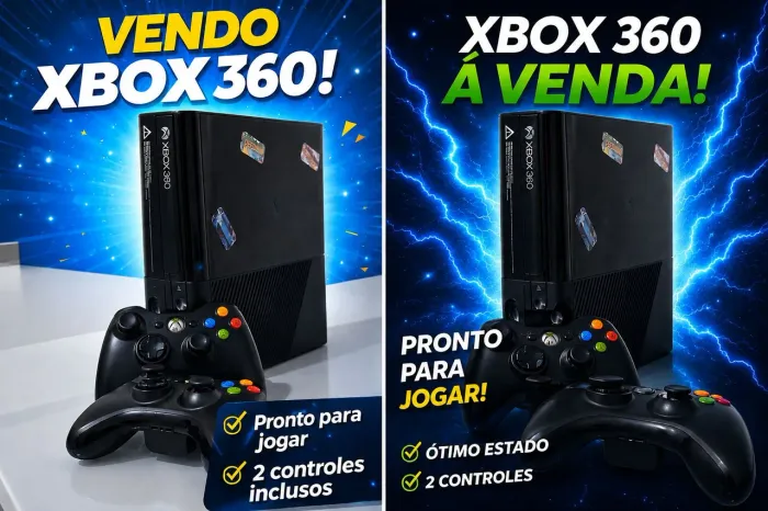 Xbox 360 512GB 14 jogos e 2 controles