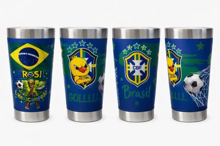 Copo Térmico Seleção Brasil com Tampa