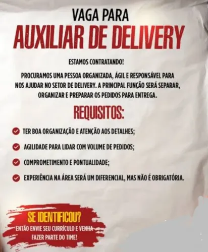 Auxiliar de Delivery em Açougue 
