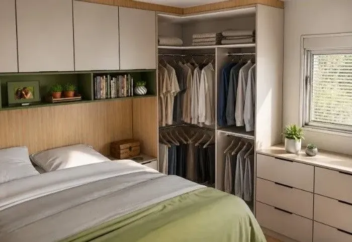 Jogo de quarto de marcenaria com qualidade ambiente 4 m x 3 m