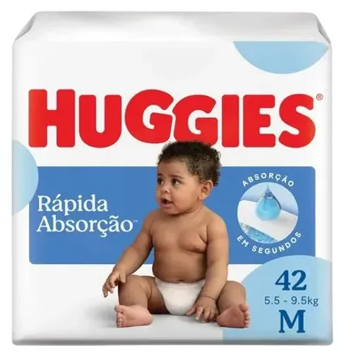 Fralda Huggies Rápida Absorção M 42 Unidades