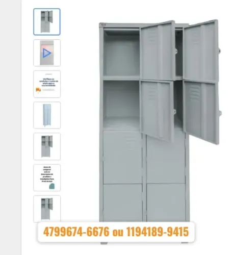armario de vestiario com 8 vãos