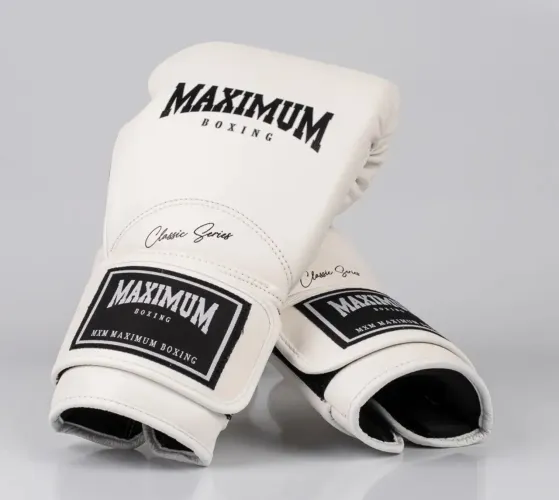 Luva New Classic white - Muay Thai - Maximum