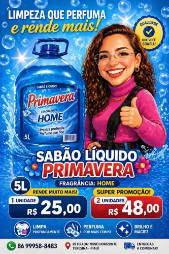Sabão de lavar roupa 5L - Primavera 