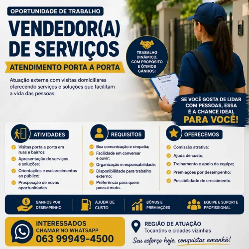 Vagas de vendedor de porta em porta
