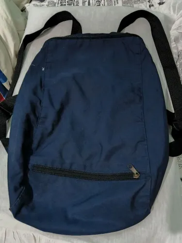 Mochila de pano azul 