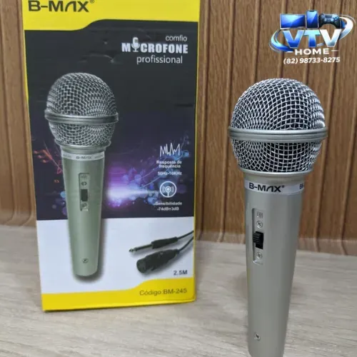 Microfone Com Fio 2.5M + Entrega Grátis