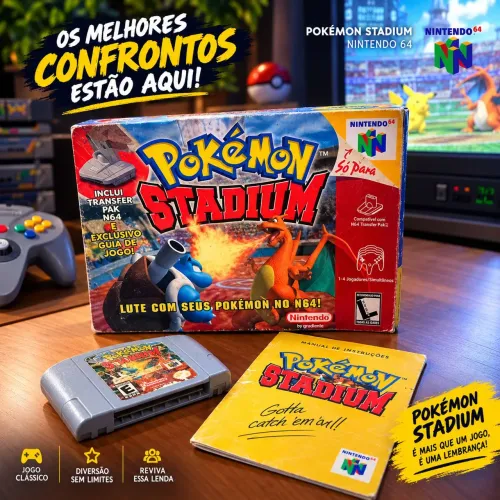 Pokémon Stadium original Nintendo 64 c cx grande e manual