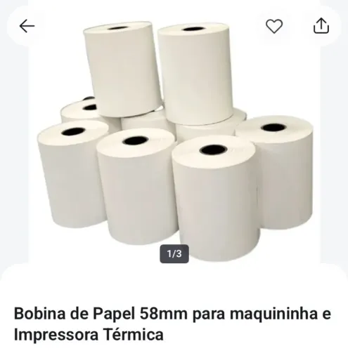 Bobina de papel 58mm para maquininha e impressora