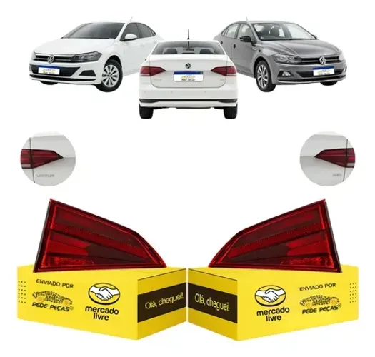 Par Sinaleira Traseira Tampa Vw Virtus 2017 18 19 20 21 2022 Ambos Lados