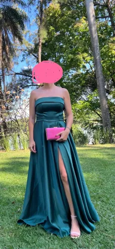Vestido festa verde esmeralda