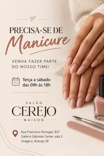 VAGA OARA MANICURE E CABELEREIRA
