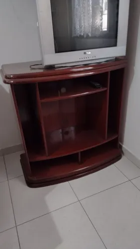 Rack Retrô Madeira Mogno 90x90x45cm