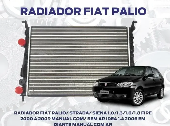 Radiador Fiat Palio Fire Siena Strada 1.0 1.4 1.8 Mt AC