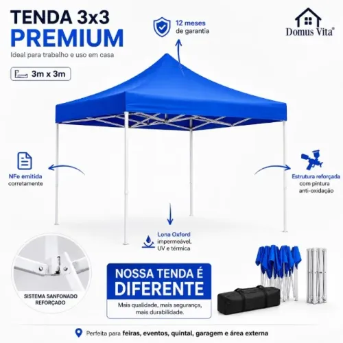 Promoção Shopee! Tenda Sanfonada 3x3 Articulada - Praia, Eventos e Torcida da Copa