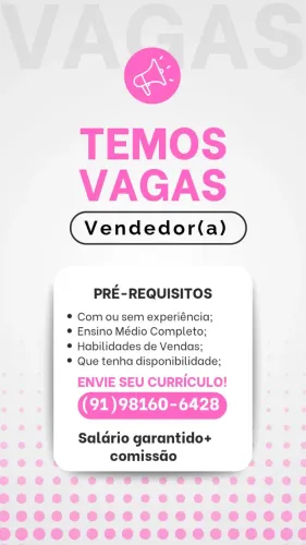 VAGA PARA VENDEDOR(a)