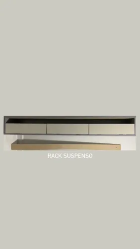 Rack Suspenso Sala Tv Life 1.8 Off White/cinza.