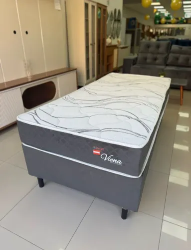 Cama Box Viena Solteiro Topázio - Molas Ensacadas Individuais - Entrega Imediata;