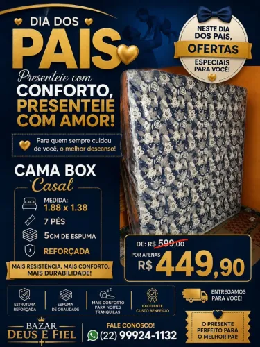 Promoção de dia dos pais cama box casal direto da fábrica