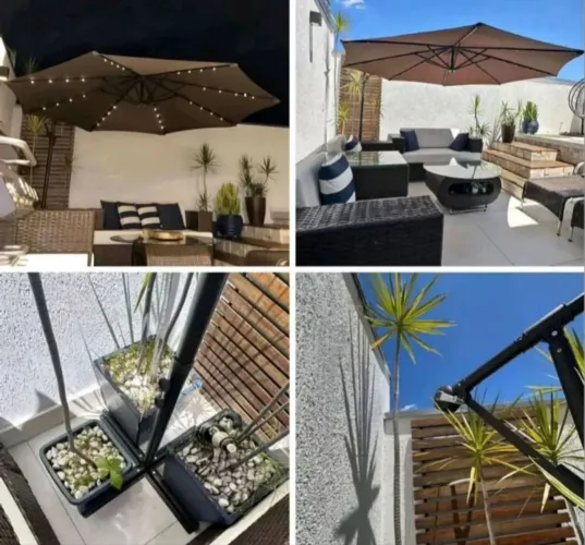 Lindo OMBRELONE a Luz Solar  Gira 360