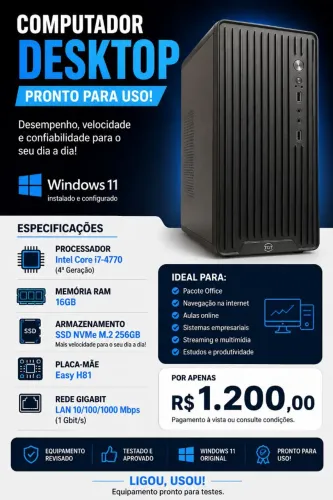Computador i7, 16gb, SSD nvme 256gb