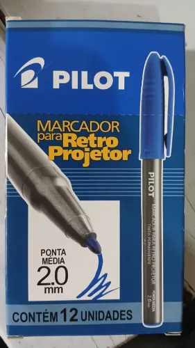 Pilot. Caneta Retro Projetor, Marca Texto, caixa com 12, Ponta 2 mm, Cores