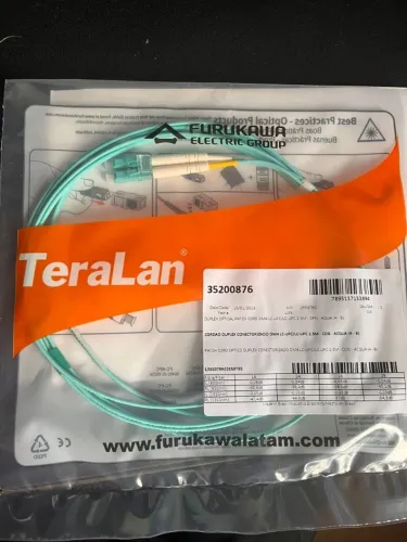 Cordão Óptico Duplex Furukawa TeraLan OM4 LC/UPC-LC/UPC 2,5m Aqua