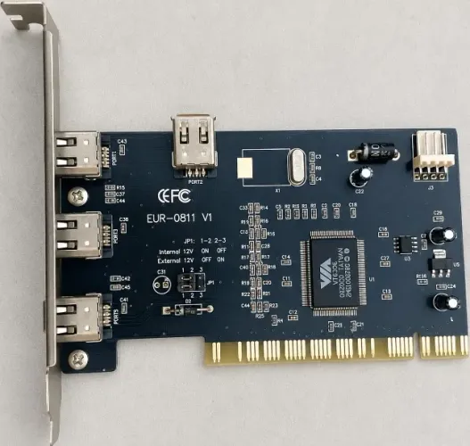 Placa FireWire IEEE 1394 PCI EUR-0811 V1 com 4 portas (3 externas + 1 interna)