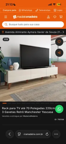 Rack para TV até 70 polegadas 