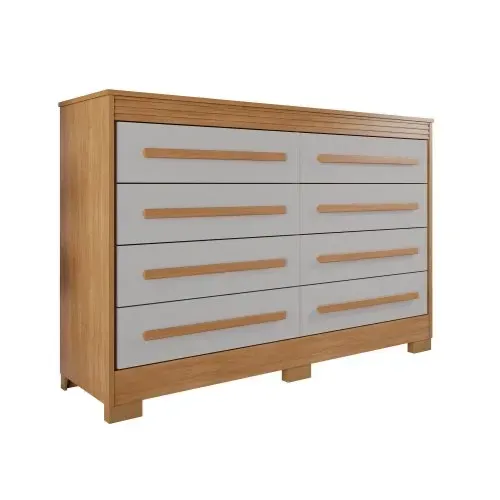 Comoda Paris Quarto Com 5 Gavetas E 1 Porta Ripada - pronta entrega 