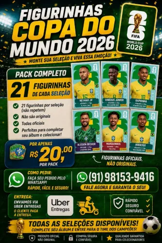 Figurinhas impressas autoadesivas copa 2026 