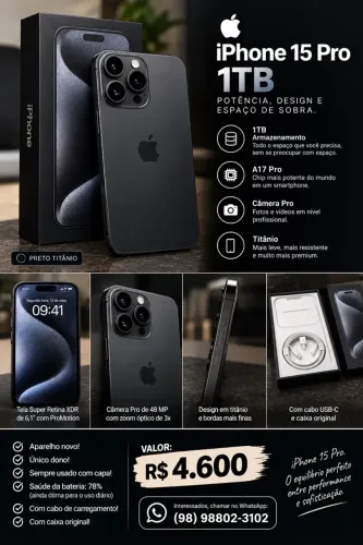 Iphone 15 PRO. 1TB de memória