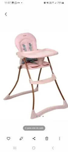 Cadeira de alimentacao infantil rosa