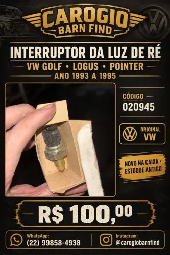 Interruptor Luz Re Golf/Logus/Pointer Original Vw Novo Na Caixa Estoque Antigo