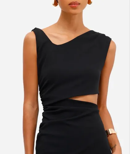 Vestido C&A Preto Midi