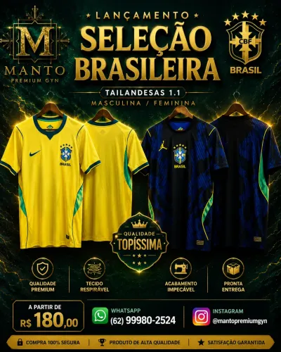 Camisas Seleção Brasileira 2026 em até 10x sem juros