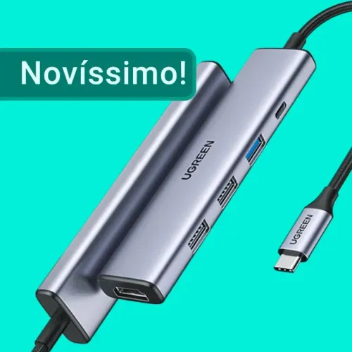 Hub 5 Em 1 Ugreen 1 USB-C - 3 USB + Hdmi 4k + Tipo-C 100w