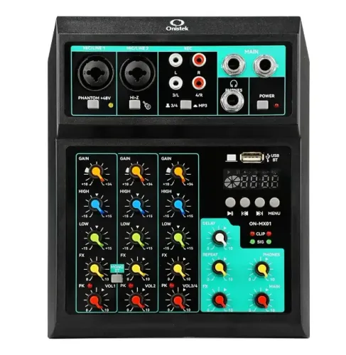 Mesa de Som Digital 4 Canais Phantom Power 48v Mixer Efeitos Bluetooth Usb P10