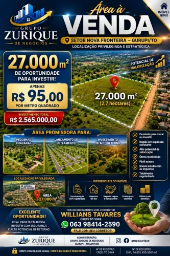 Área com oportunidade de investimento 