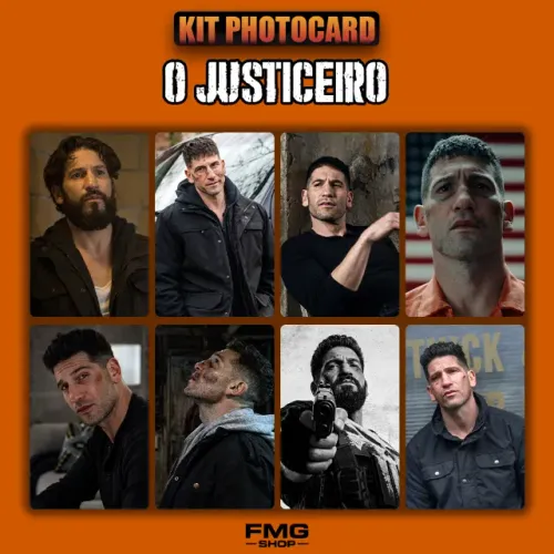 PHOTOCARDS FRANK CASTLE JUSTICEIRO 8 UNIDADES + BRINDE