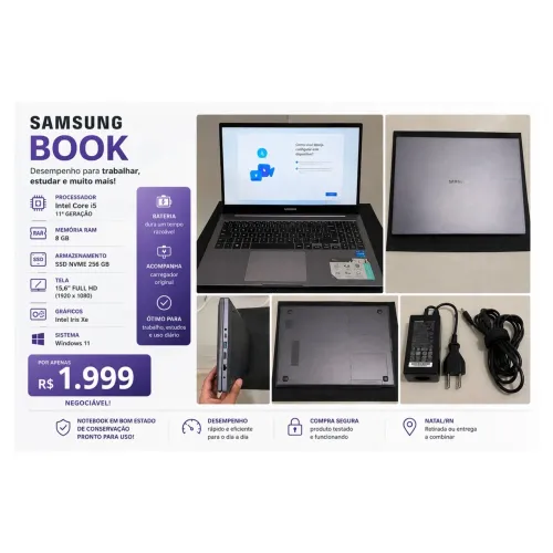 ? NOTEBOOK SAMSUNG BOOK CORE i5 ? SSD 256 GB ? 8 GB RAM