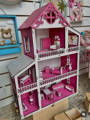 Casa de boneca completa para presentear