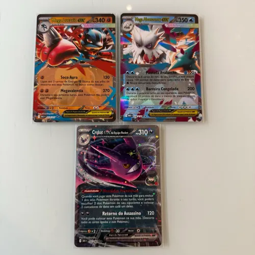 Cartas Pokémon Mega Lucario & Abomasnow & Crobat EX