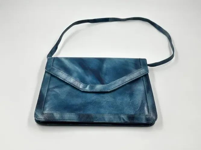 Bolsa Tipo Carteira De Couro Claudina Azul